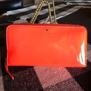 Kate Spade Orange Patent Multi-compartment Wallet